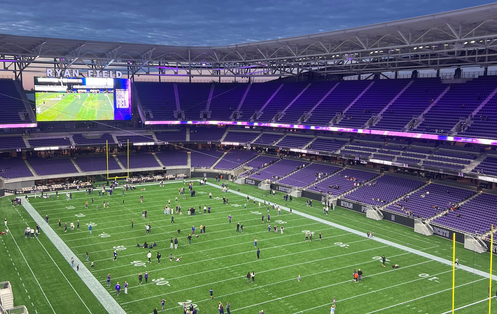 The new Ryan Field at Northwestern University in Evanston, Illinois, seen from the stands